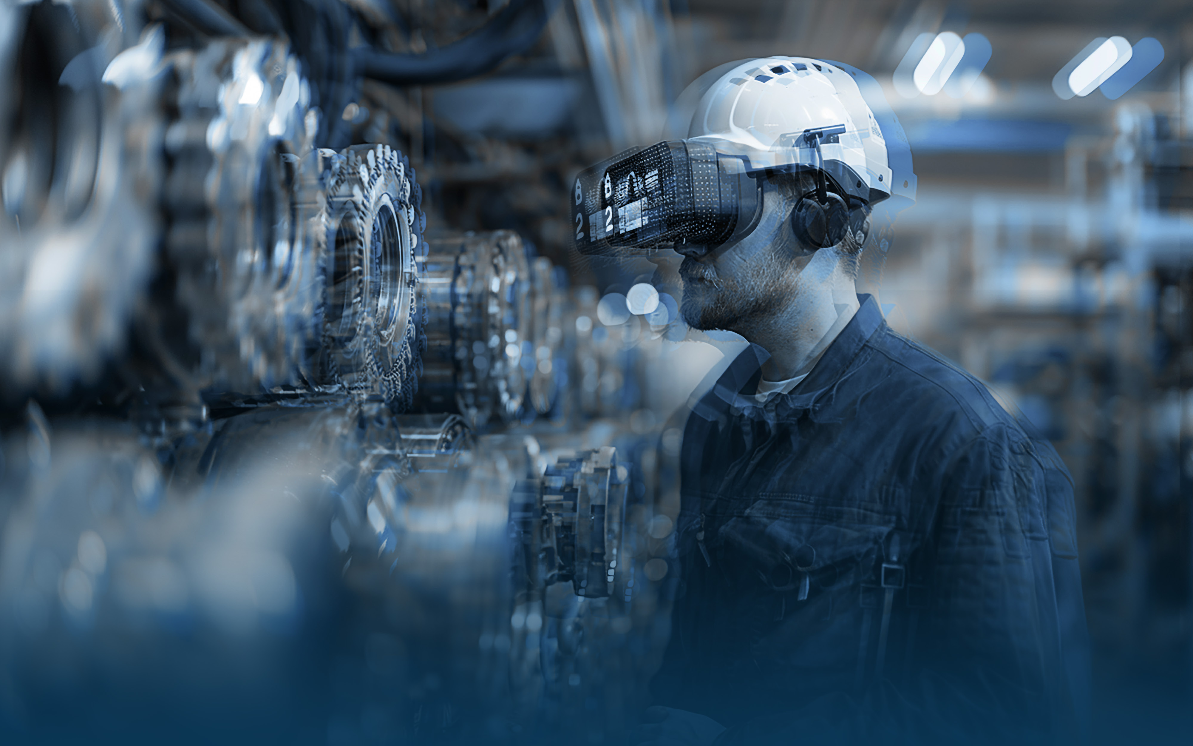 Industrial technician inspecting machinery